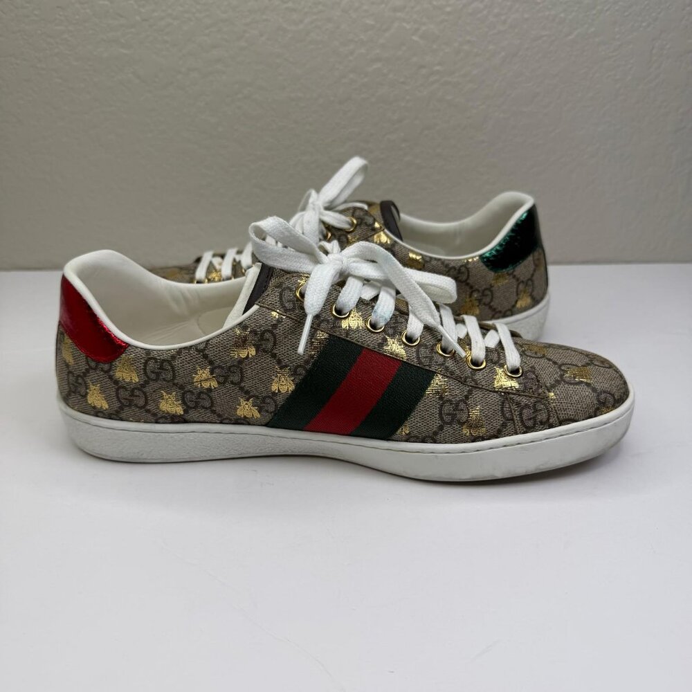 Mens Gucci Ace GG Supreme "Bees' Sneakers U.S. Size 8.5 - Picture 3 of 12